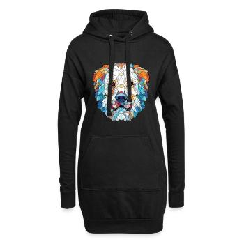 Maremme chien de berger chien race aquarelle Illustration - Sweat-shirt à capuche long Femme - noir - Devant