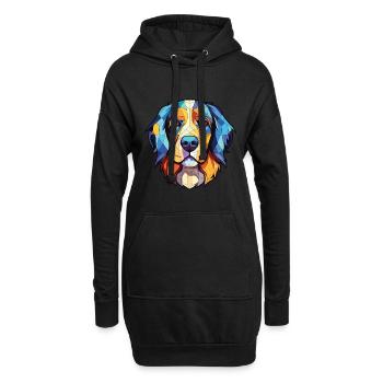 Slovensky Kopov Slowakische Hunderasse Aquarellglas - Hoodie-Kleid - Schwarz - Vorne