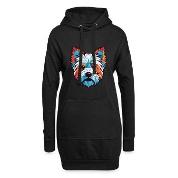 West Highland Terrier Hunderasse Aquarellglas - Hoodie-Kleid - Schwarz - Vorne