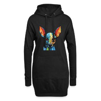 Xoloitzcuintli Hunderasse Aquarell Illustration - Hoodie-Kleid - Schwarz - Vorne
