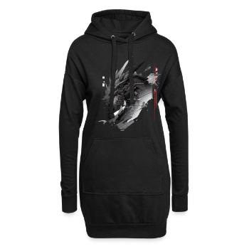 Mecha Tier Tiger Wolf Fuchs Drache Cyborg - Hoodie-Kleid - Schwarz - Vorne