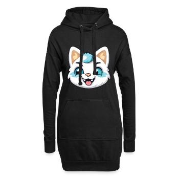 Hantilly Tiffany Katze Cartoon Aquarell Clipart - Hoodie-Kleid - Schwarz - Vorne