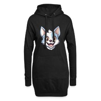 Donskoy Katze Karikatur Aquarell Illustration - Hoodie-Kleid - Schwarz - Vorne