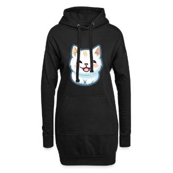 Burmilla Katze Karikatur Aquarell Illustration - Hoodie-Kleid - Schwarz - Vorne