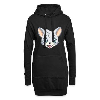 Donskoy Katze Karikatur Aquarell Illustration - Hoodie-Kleid - Schwarz - Vorne