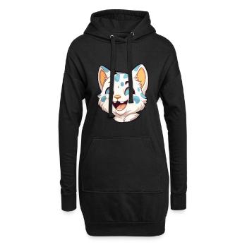Australische gefleckte Nebelkatze Karikatur Aquarell Kunst - Hoodie-Kleid - Schwarz - Vorne