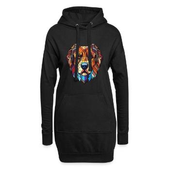 Sarplaninac Hunderasse Aquarell Illustration - Hoodie-Kleid - Schwarz - Vorne