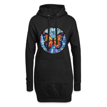 Schmetterling bunte Aquarell Tier Illustration - Hoodie-Kleid - Schwarz - Vorne
