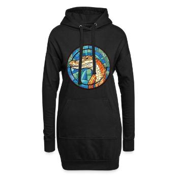 Alligator buntes Aquarell Tier Illustration - Hoodie-Kleid - Schwarz - Vorne