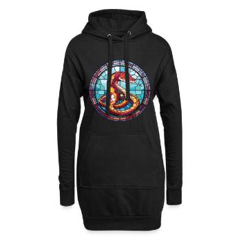 Cobra Coloré Aquarelle Animal Animal Illustration - Sweat-shirt à capuche long Femme - noir - Devant