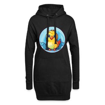 Poussin Coloré Aquarelle Animal Animal De Compagnie Illustration - Sweat-shirt à capuche long Femme - noir - Devant