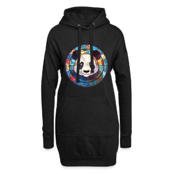Panda Aquarelle Colorée Animal Illustration D’animaux De Compagnie - Sweat-shirt à capuche long Femme - noir - Devant