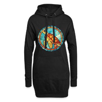 Tortue Colorée Aquarelle Animal Animal Illustration - Sweat-shirt à capuche long Femme - noir - Devant
