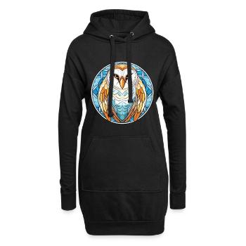 Bunte Aquarell-Tierillustration der Schleiereule - Hoodie-Kleid - Schwarz - Vorne