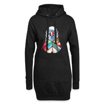 Taube buntes Aquarell Tier Haustier Illustration - Hoodie-Kleid - Schwarz - Vorne