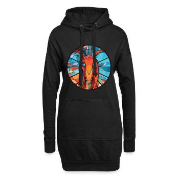 Garnelen buntes Aquarell Tier Haustier Illustration - Hoodie-Kleid - Schwarz - Vorne