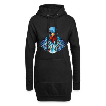 Taube buntes Aquarell Tier Haustier Illustration - Hoodie-Kleid - Schwarz - Vorne