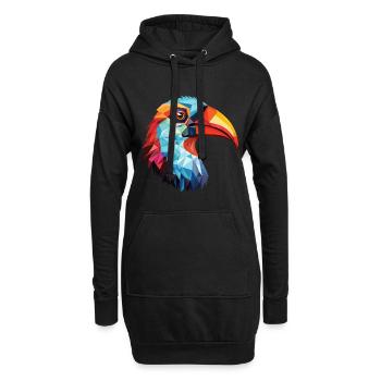 Oiseau Aquarelle Colorée Animal Illustration D’animaux De Compagnie - Sweat-shirt à capuche long Femme - noir - Devant