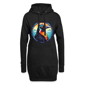 Pie aquarelle colorée Animal animal Illustration d’animaux de compagnie - Sweat-shirt à capuche long Femme - noir - Devant
