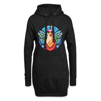 Taube buntes Aquarell Tier Haustier Illustration - Hoodie-Kleid - Schwarz - Vorne