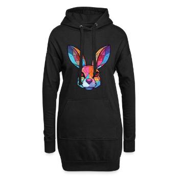 Illustration d’animaux de compagnie aquarelle colorée aquarelle de lapin - Sweat-shirt à capuche long Femme - noir - Devant