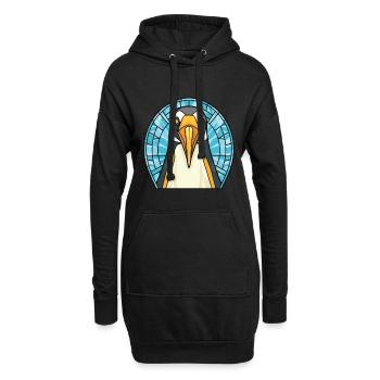 Pingouin coloré aquarelle Animal Illustration - Sweat-shirt à capuche long Femme - noir - Devant