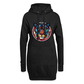 Panther buntes Aquarell Tier Illustration - Hoodie-Kleid - Schwarz - Vorne
