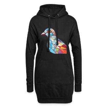 Taube buntes Aquarell Tier Haustier Illustration - Hoodie-Kleid - Schwarz - Vorne