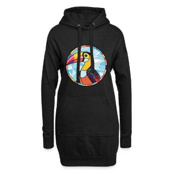 Toucan aquarelle colorée Animal animal de compagnie Illustration - Sweat-shirt à capuche long Femme - noir - Devant