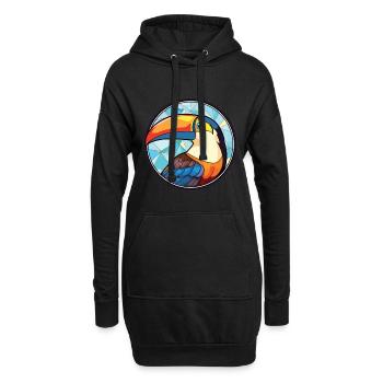 Toucan aquarelle colorée Animal animal de compagnie Illustration - Sweat-shirt à capuche long Femme - noir - Devant