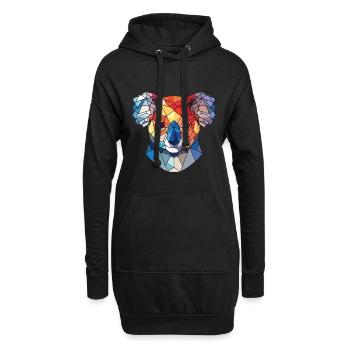 Koala buntes Aquarell Tier Haustier Illustration - Hoodie-Kleid - Schwarz - Vorne