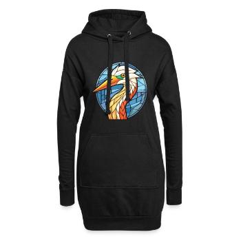 Héron aquarelle colorée Animal animal de compagnie Illustration - Sweat-shirt à capuche long Femme - noir - Devant