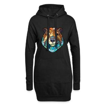 Castor aquarelle colorée Animal animal Illustration pour animaux de compagnie - Sweat-shirt à capuche long Femme - noir - Devant