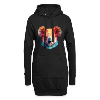 Koala buntes Aquarell Tier Haustier Illustration - Hoodie-Kleid - Schwarz - Vorne