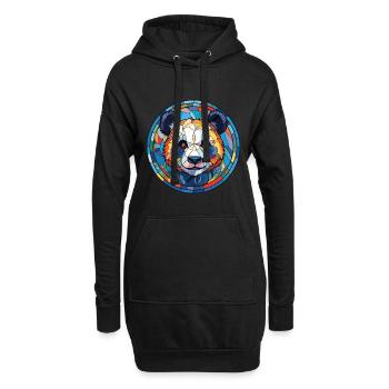 Panda Buntes Aquarell Tier Haustier Illustration - Hoodie-Kleid - Schwarz - Vorne