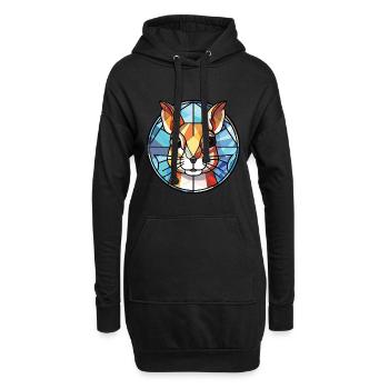 Chipmunk bunte Aquarell-Tierillustration - Hoodie-Kleid - Schwarz - Vorne