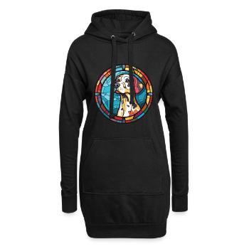 Dalmatiner Hund Buntes Aquarell Tier Karikatur - Hoodie-Kleid - Schwarz - Vorne
