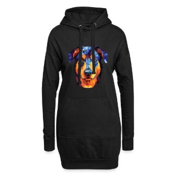 Beauceron chien race aquarelle verre Illustration - Sweat-shirt à capuche long Femme - noir - Devant
