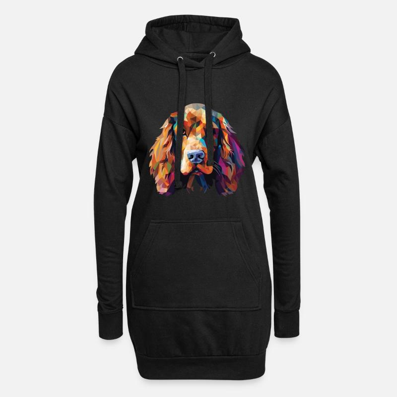 American Cocker Spaniel Hunderasse Aquarellglas - Hoodie-Kleid - Schwarz