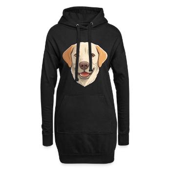 Labrador Retriever chien race dessin animé kawaii illust - Sweat-shirt à capuche long Femme - noir - Devant