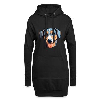 Neuseeland Huntaway Hunderasse Cartoon Kawaii Illu - Hoodie-Kleid - Schwarz - Vorne
