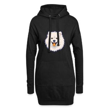 Spitz japonais chien race dessin animé kawaii illustrati - Sweat-shirt à capuche long Femme - noir - Devant