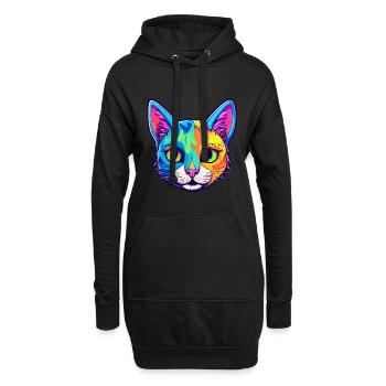 Bombay Cat Breed Aquarelle Cartoon Kawaii Pet - Sweat-shirt à capuche long Femme - noir - Devant
