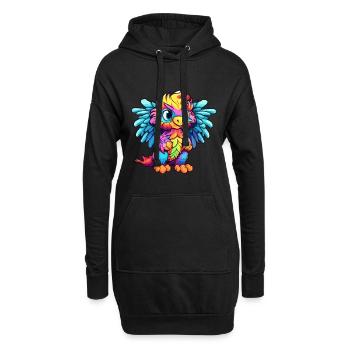 Griffon Aquarelle Colorée Dessin Animé Kawaii Animal - Sweat-shirt à capuche long Femme - noir - Devant