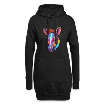 Okapi Colorful Watercolor Cartoon Kawaii Animal - Hoodie Dress - black - Front