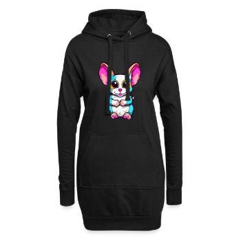 Zuckergleiter Bunte Aquarell-Karikatur Kawaii An - Hoodie-Kleid - Schwarz - Vorne
