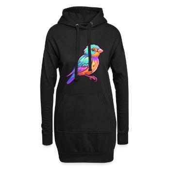 Sperling Buntes Aquarell Cartoon Kawaii Tier - Hoodie-Kleid - Schwarz - Vorne