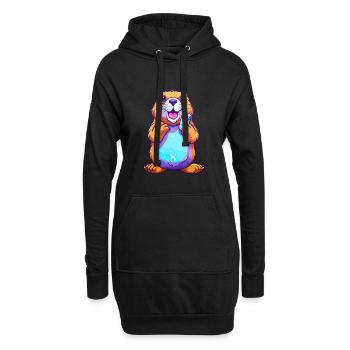 Castor Aquarelle Colorée Dessin Animé Kawaii Animal - Sweat-shirt à capuche long Femme - noir - Devant