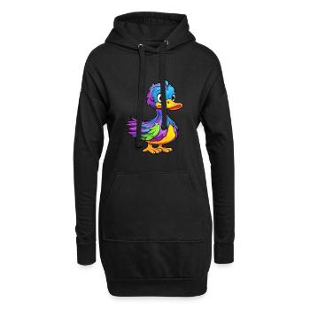 Ente buntes Aquarell Cartoon Kawaii Tier - Hoodie-Kleid - Schwarz - Vorne