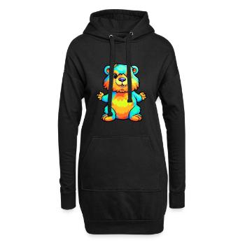 Castor Aquarelle Colorée Dessin Animé Kawaii Animal - Sweat-shirt à capuche long Femme - noir - Devant